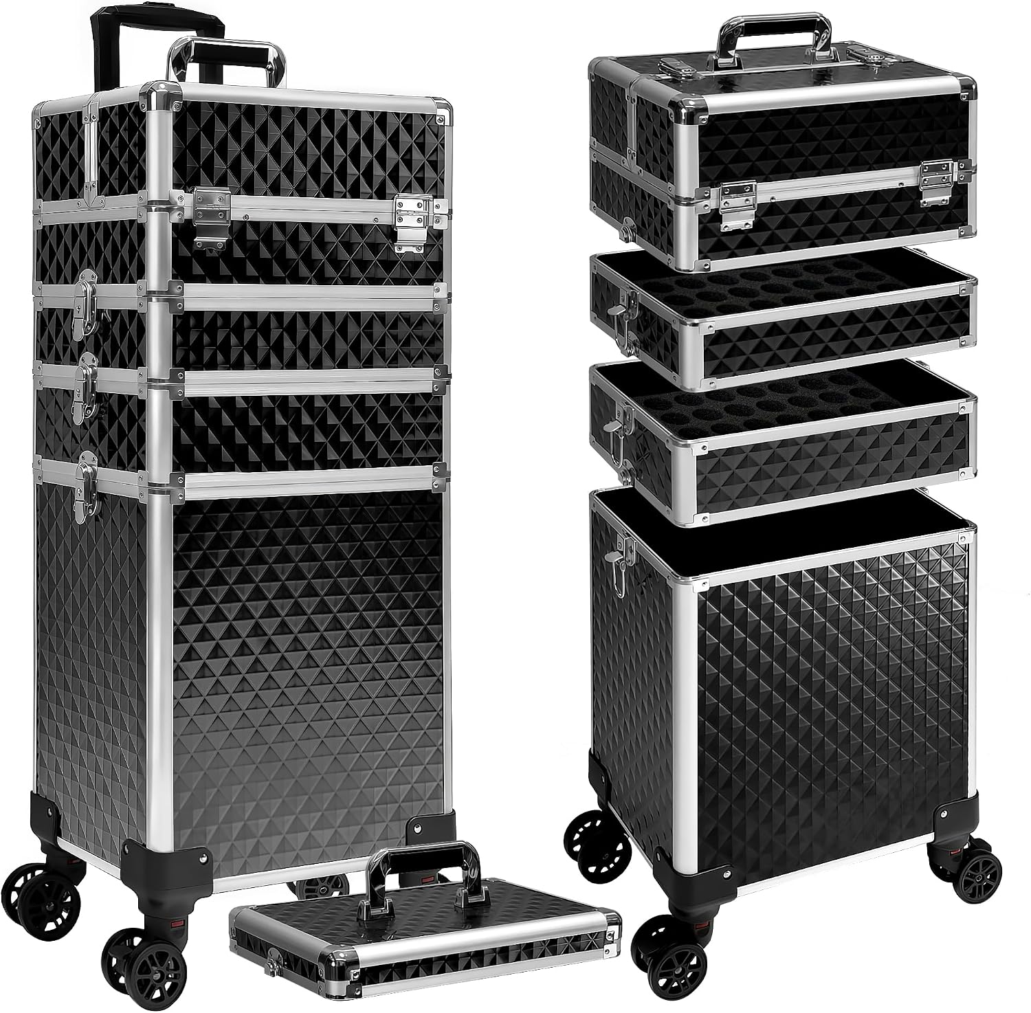 Luggage - Rollende make-up koffer, cosmetische trolley bagagebox,