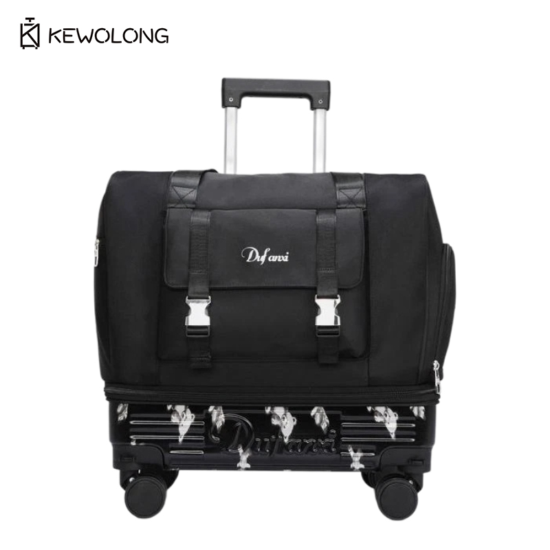 Foldable Rolling Luggage Bag - Oxford-stof opvouwbare handbagage, uitbreidbare lichtgewicht reiskoffer