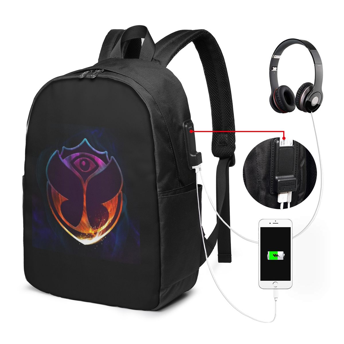 Travel Bags - Tomorrowland Butterfly Backpack Reistas Computer Student