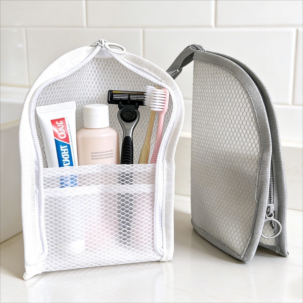 Cosmetic Bags - Mesh toilettas, ademend, sneldrogend, staande verticale