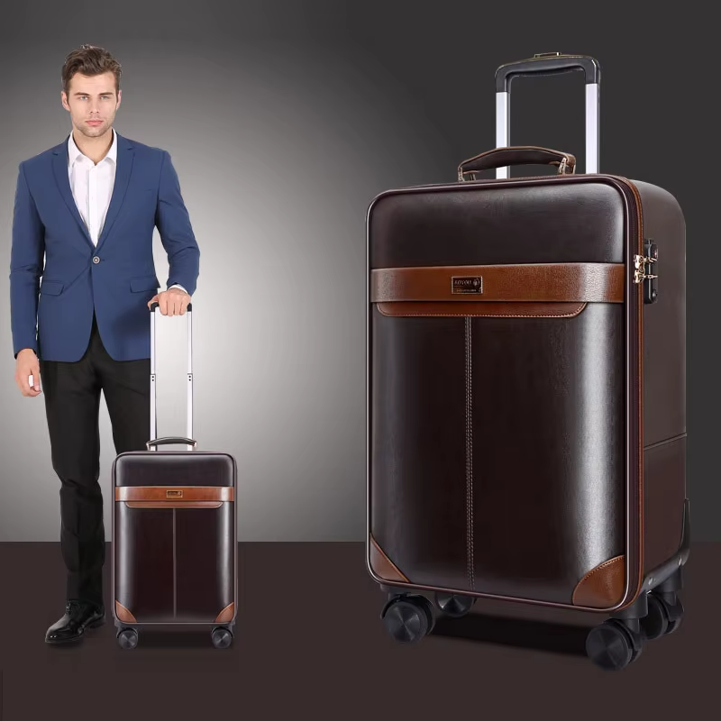 PREMIUM Lederen Rolling Bagage - Spinner Wheel Rolling Suitcase 20 Inch recensie en prijs