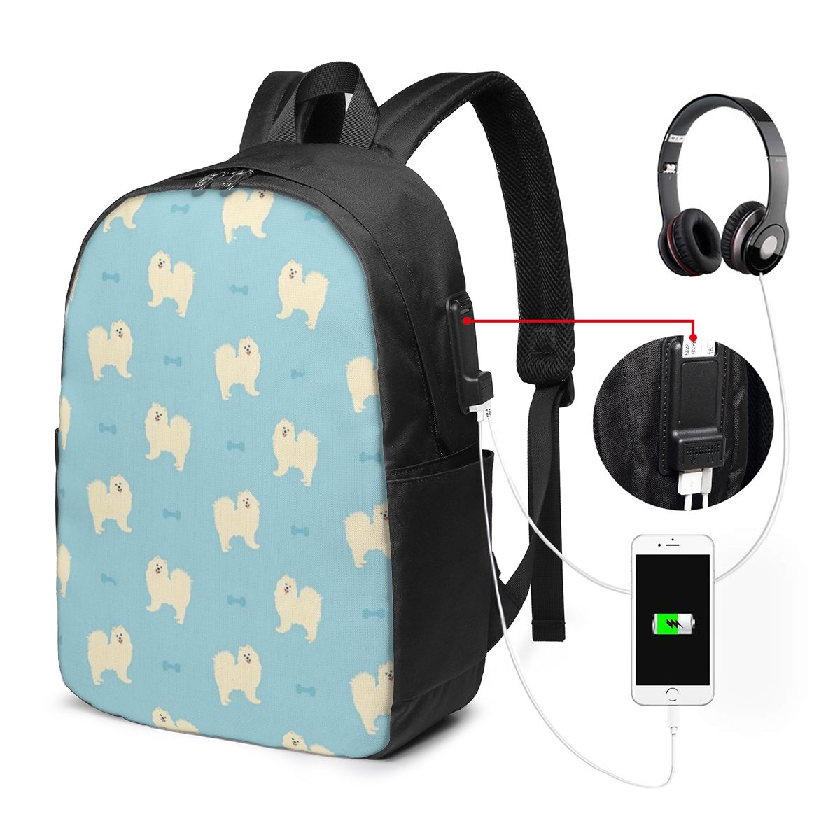 Samoyed Dog Backpack Reistas v - Travel Bags recensie en prijs